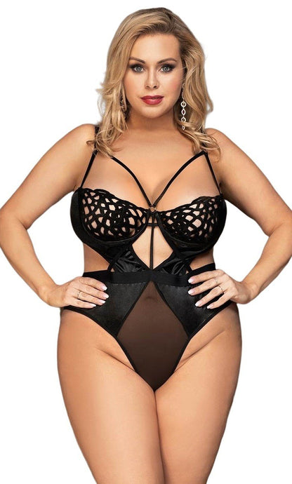 Bodi Negro De Tiras Strappy Tallas Curvy