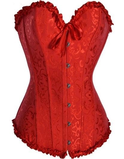 Corset victoriano con estampado rojo