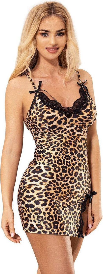 Glamuroso Picardías Impresión Leopardo Talla Plus Grande