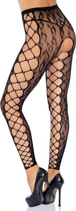 LEG AVENUE - FOOTLESS CROTHLESS TIGHTS ONE SIZE