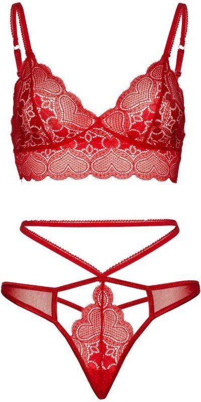 LEG AVENUE - SET 2 PIEZAS CON TANGA DOBLE TIRANTA M/L ROJO