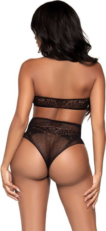 LEG AVENUE - SET DOS PIEZAS TOP CORTO CUELLO HALTER Y TANGA TALLA UNICA