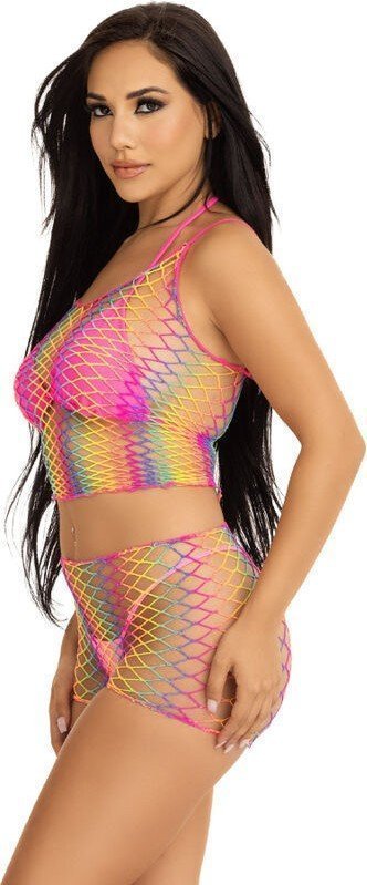 LEG AVENUE - SET TOP  PANTALON REJILLA MULTICOLOR