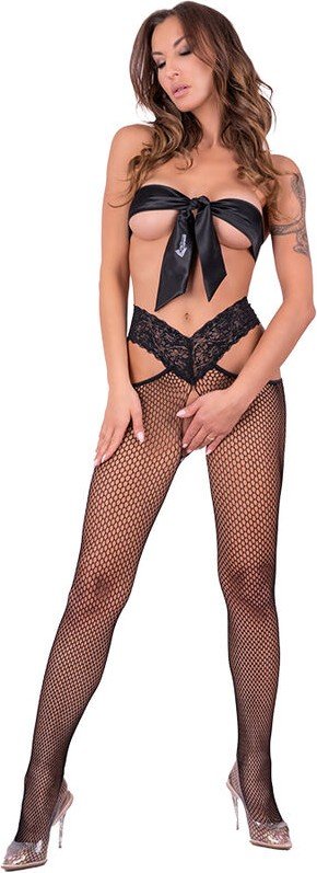 LIVCO CORSETTI FASHION - GINA LC90741 MEDIAS CROTCHLESS NEGRO L/XL