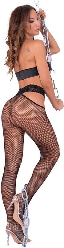 LIVCO CORSETTI FASHION - GINA LC90741 MEDIAS CROTCHLESS NEGRO L/XL