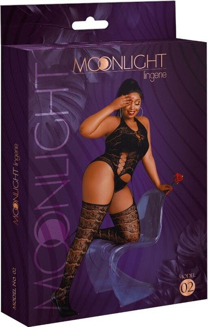 MOONLIGHT - MODELO 2 BODYSTOCKING NEGRO TALLA UNICA / PLUS SIZE