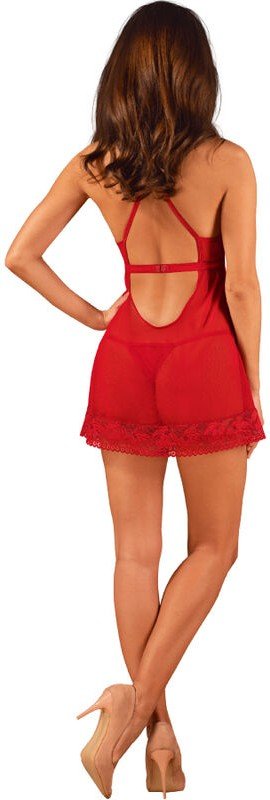 OBSESSIVE - LACELOVE BABYDOLL  TANGA ROJO XL/XXL