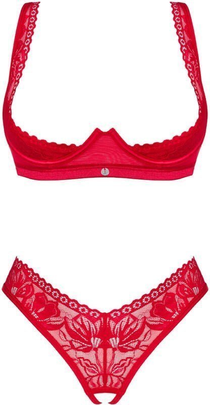 OBSESSIVE - LACELOVE SET DOS PIEZAS CUPLESS ROJO XL/XXL