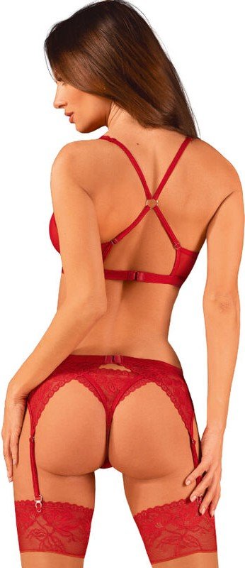 OBSESSIVE - LACELOVE SET TRES PIEZAS ROJO XL/XXL