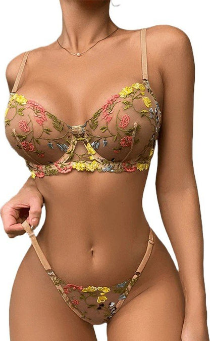 Precioso Conjunto De Lencería Sexy Floral