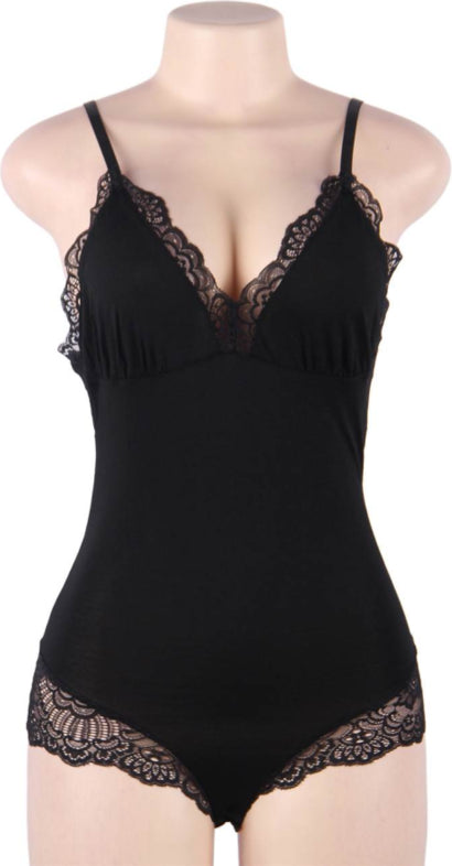 QUEEN LINGERIE - TEDDY DE ENCAJES PLUS SIZE