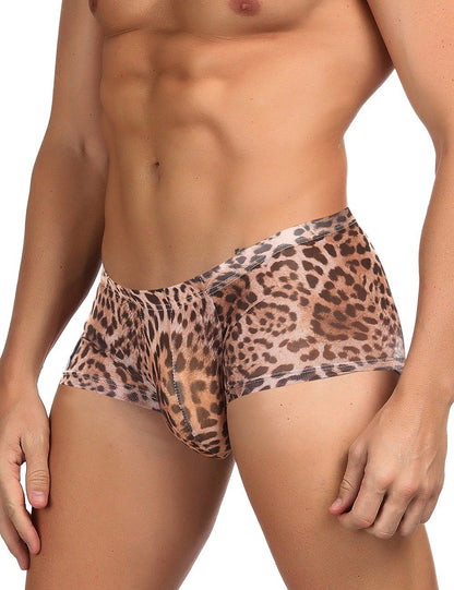 Short Boxer Leopardo Sexy Transparente Para Hombre