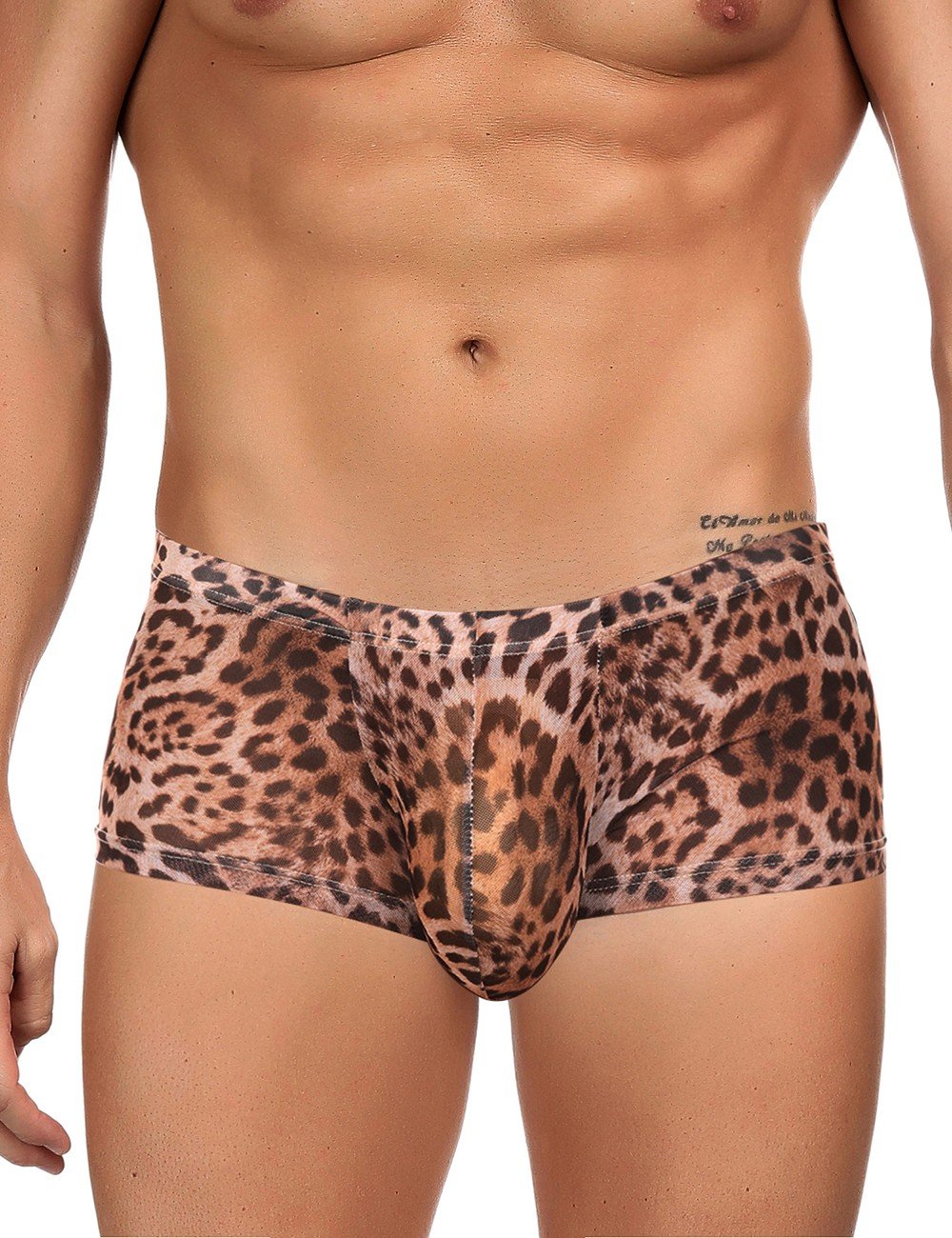 Short Boxer Leopardo Sexy Transparente Para Hombre