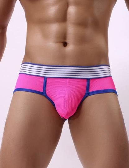 Slip Calzoncillo Abertura Trasero Cintura Ancha Rosa