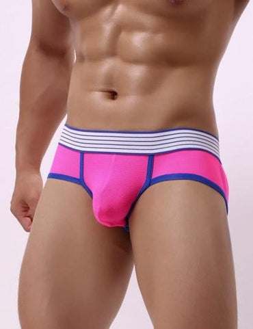 Slip Calzoncillo Abertura Trasero Cintura Ancha Rosa